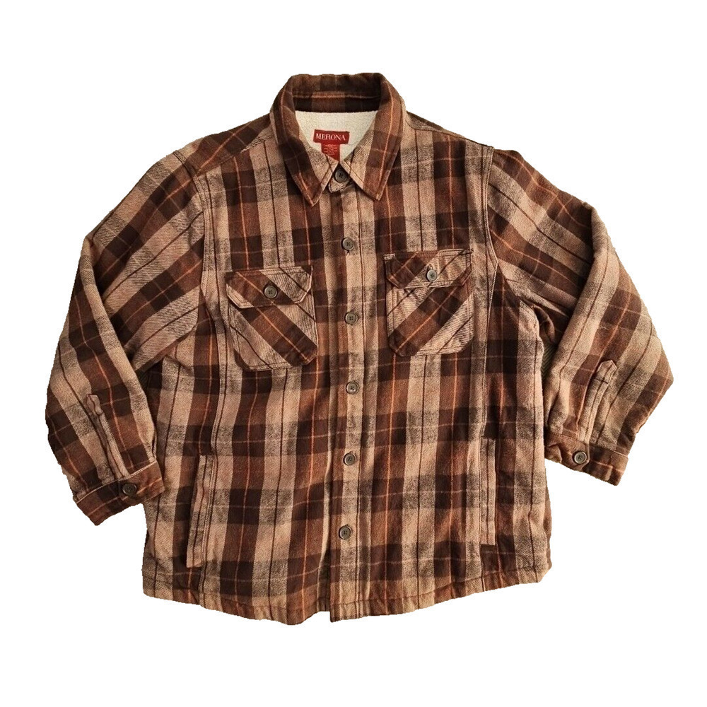 Fleece Lined Heavy Flannel Jacket Men's‎ XXL Five Pockets Workcore Weatherwear